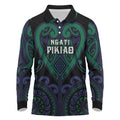Custom Aotearoa Ngati Pikiao Long Sleeve Polo Shirt Maori Tribal Pattern