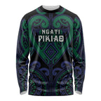 Custom Aotearoa Ngati Pikiao Long Sleeve Shirt Maori Tribal Pattern