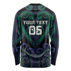 Custom Aotearoa Ngati Pikiao Long Sleeve Shirt Maori Tribal Pattern