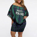 Custom Aotearoa Ngati Pikiao Off Shoulder Short Dress Maori Tribal Pattern