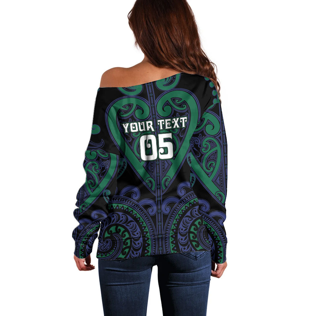Custom Aotearoa Ngati Pikiao Off Shoulder Sweater Maori Tribal Pattern