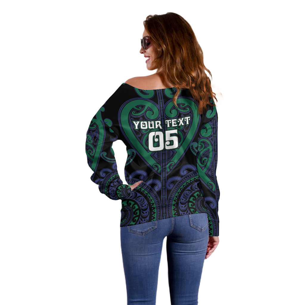 Custom Aotearoa Ngati Pikiao Off Shoulder Sweater Maori Tribal Pattern