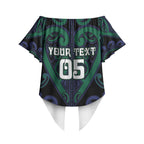 Custom Aotearoa Ngati Pikiao Off Shoulder Wrap Waist Top Maori Tribal Pattern