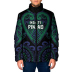 Custom Aotearoa Ngati Pikiao Padded Jacket Maori Tribal Pattern