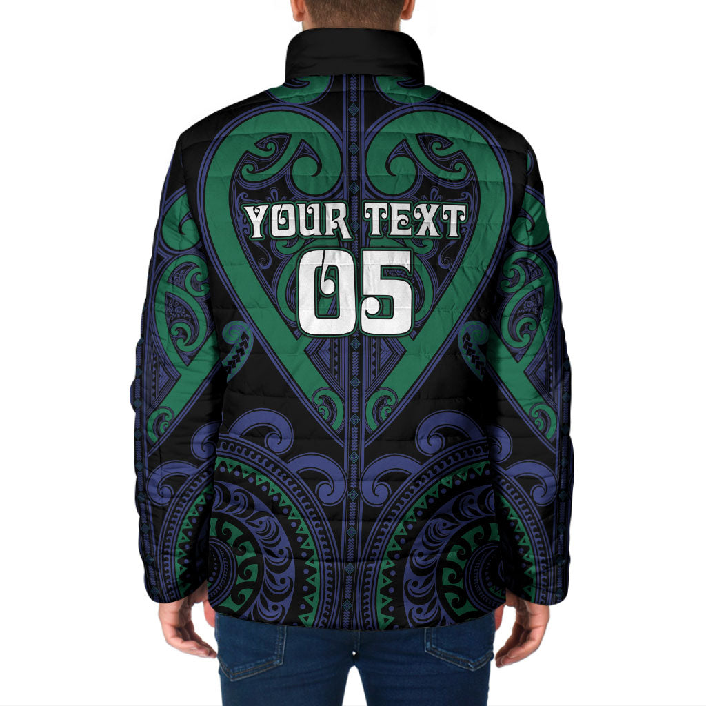 Custom Aotearoa Ngati Pikiao Padded Jacket Maori Tribal Pattern