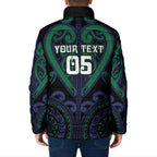 Custom Aotearoa Ngati Pikiao Padded Jacket Maori Tribal Pattern