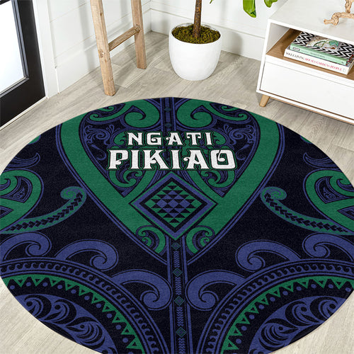 Aotearoa Ngati Pikiao Round Carpet Maori Tribal Pattern