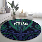 Aotearoa Ngati Pikiao Round Carpet Maori Tribal Pattern