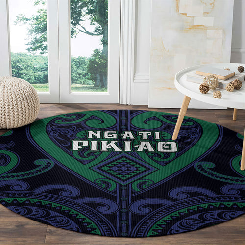 Aotearoa Ngati Pikiao Round Carpet Maori Tribal Pattern