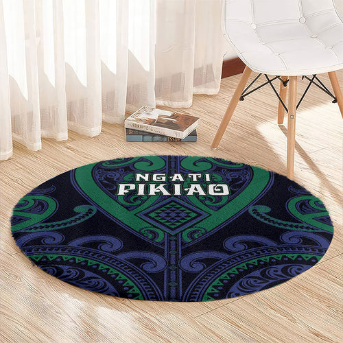 Aotearoa Ngati Pikiao Round Carpet Maori Tribal Pattern