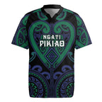 Custom Aotearoa Ngati Pikiao Rugby Jersey Maori Tribal Pattern