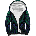 Custom Aotearoa Ngati Pikiao Sherpa Hoodie Maori Tribal Pattern
