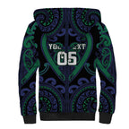 Custom Aotearoa Ngati Pikiao Sherpa Hoodie Maori Tribal Pattern