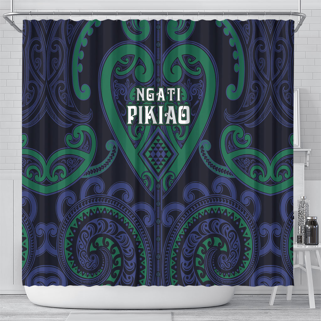 Aotearoa Ngati Pikiao Shower Curtain Maori Tribal Pattern