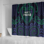 Aotearoa Ngati Pikiao Shower Curtain Maori Tribal Pattern