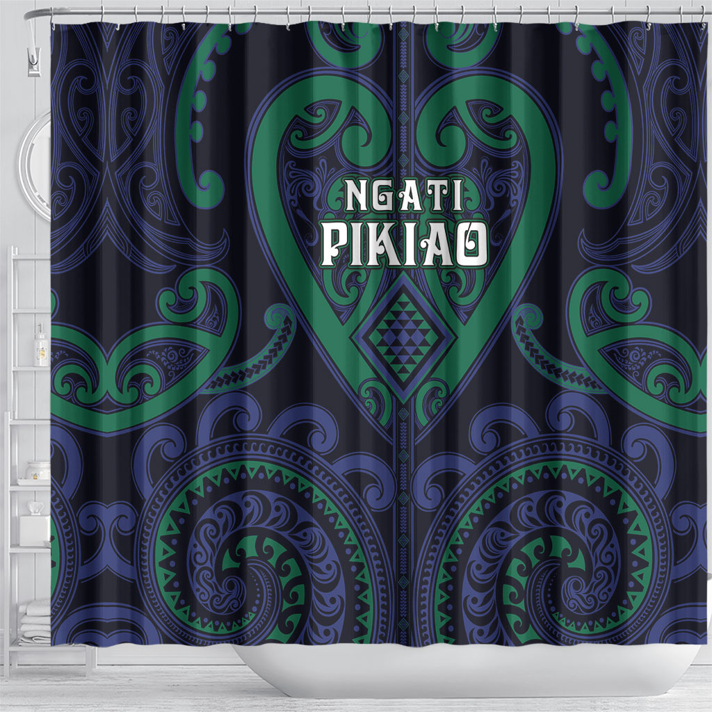 Aotearoa Ngati Pikiao Shower Curtain Maori Tribal Pattern