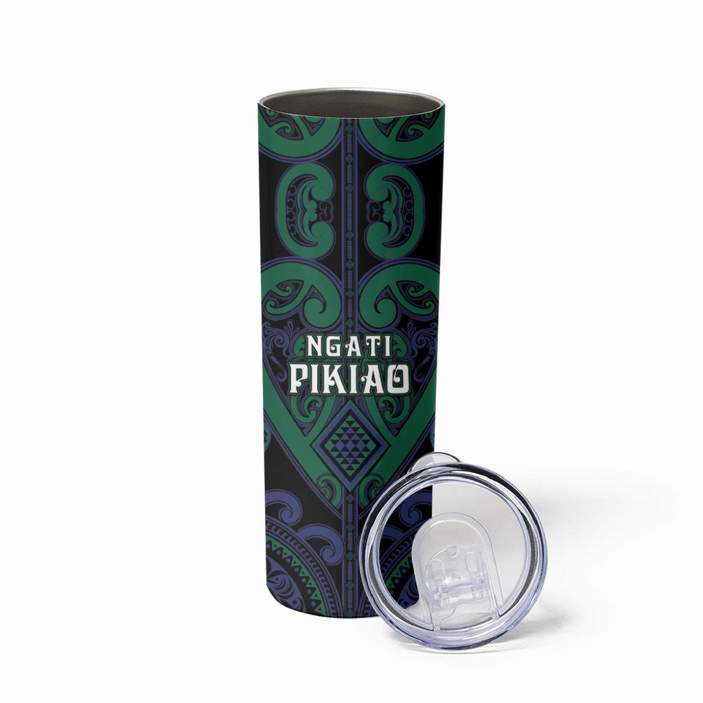 Custom Aotearoa Ngati Pikiao Skinny Tumbler Maori Tribal Pattern