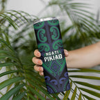 Custom Aotearoa Ngati Pikiao Skinny Tumbler Maori Tribal Pattern