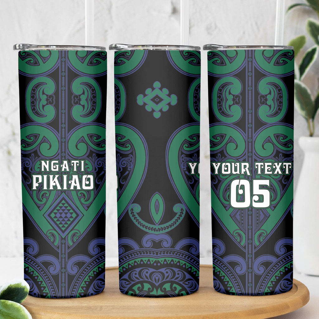 Custom Aotearoa Ngati Pikiao Skinny Tumbler Maori Tribal Pattern