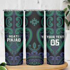 Custom Aotearoa Ngati Pikiao Skinny Tumbler Maori Tribal Pattern