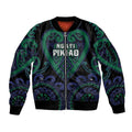 Custom Aotearoa Ngati Pikiao Sleeve Zip Bomber Jacket Maori Tribal Pattern