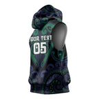 Custom Aotearoa Ngati Pikiao Sleeveless Hoodie Maori Tribal Pattern