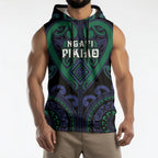 Custom Aotearoa Ngati Pikiao Sleeveless Hoodie Maori Tribal Pattern