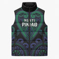 Custom Aotearoa Ngati Pikiao Sleeveless Puffer Jacket Maori Tribal Pattern