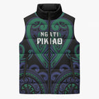 Custom Aotearoa Ngati Pikiao Sleeveless Puffer Jacket Maori Tribal Pattern