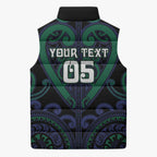 Custom Aotearoa Ngati Pikiao Sleeveless Puffer Jacket Maori Tribal Pattern