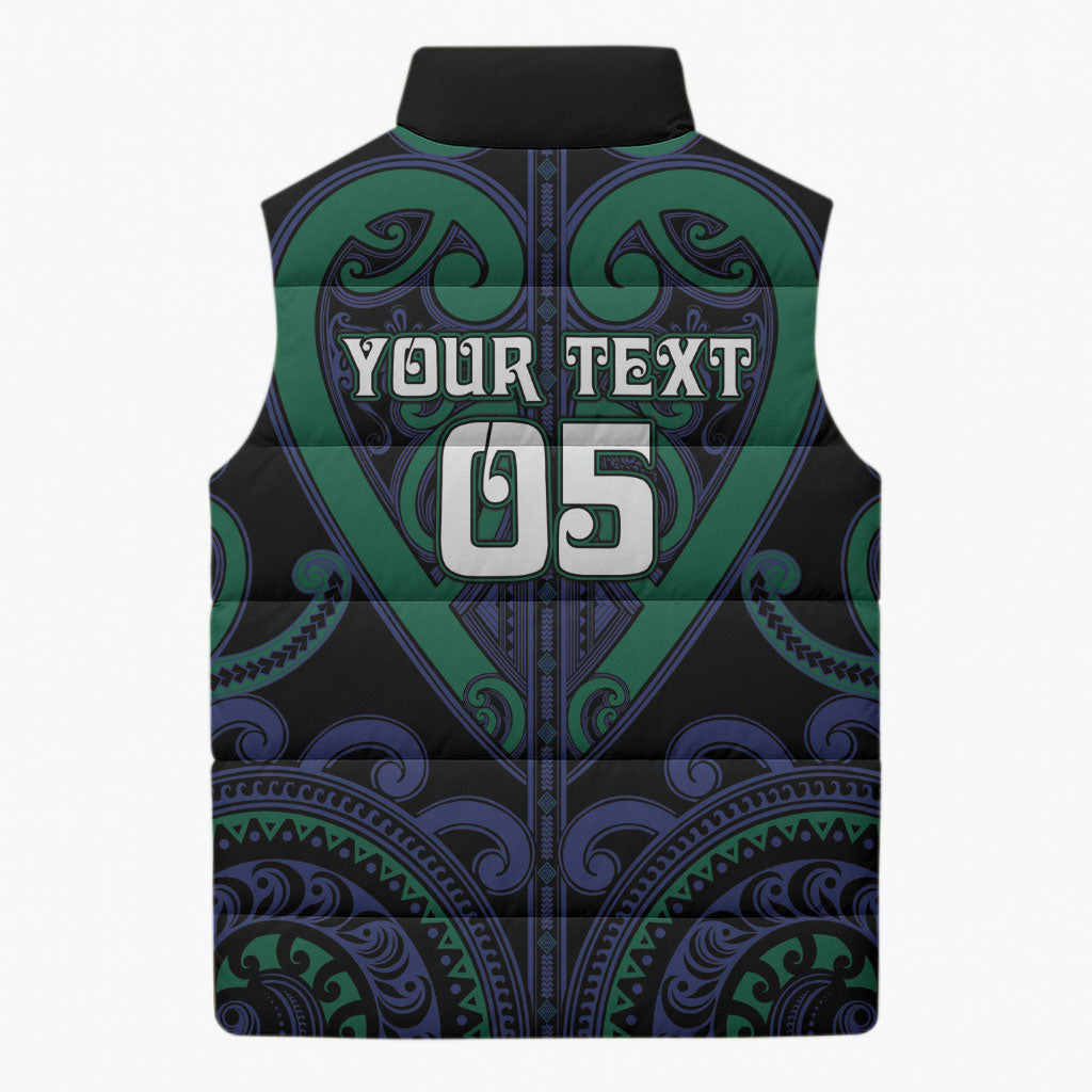 Custom Aotearoa Ngati Pikiao Sleeveless Puffer Jacket Maori Tribal Pattern