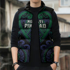 Custom Aotearoa Ngati Pikiao Sleeveless Puffer Jacket Maori Tribal Pattern