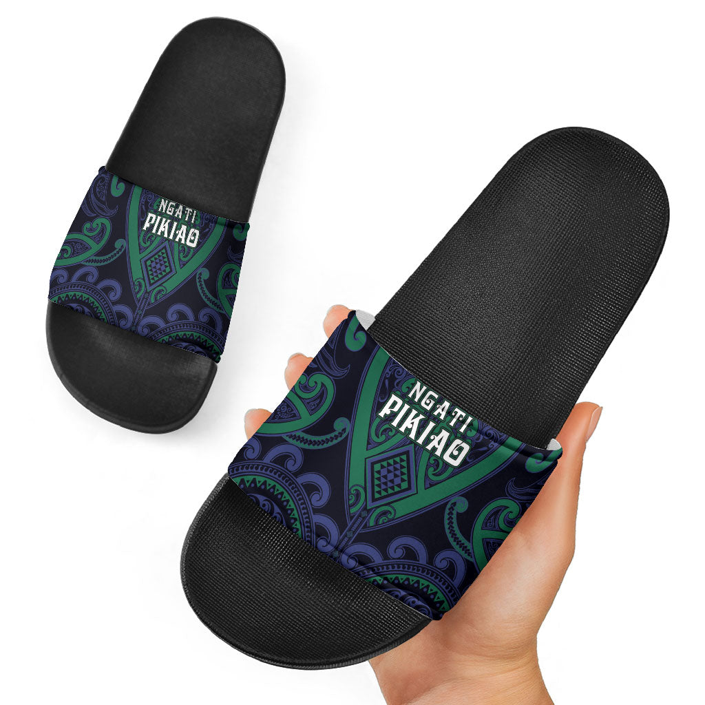 Aotearoa Ngati Pikiao Slide Sandals Maori Tribal Pattern