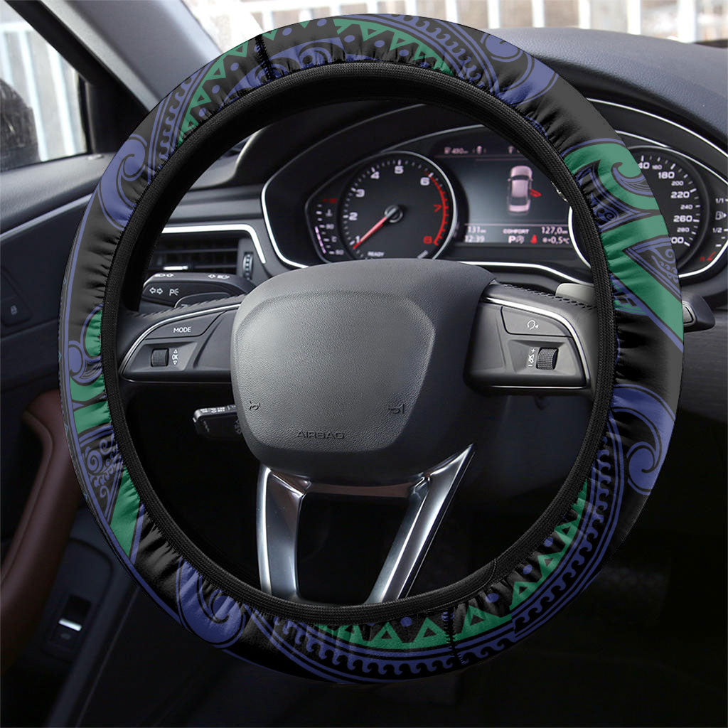 Aotearoa Ngati Pikiao Steering Wheel Cover Maori Tribal Pattern