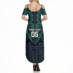 Custom Aotearoa Ngati Pikiao Summer Maxi Dress Maori Tribal Pattern