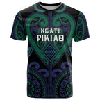 Custom Aotearoa Ngati Pikiao T Shirt Maori Tribal Pattern