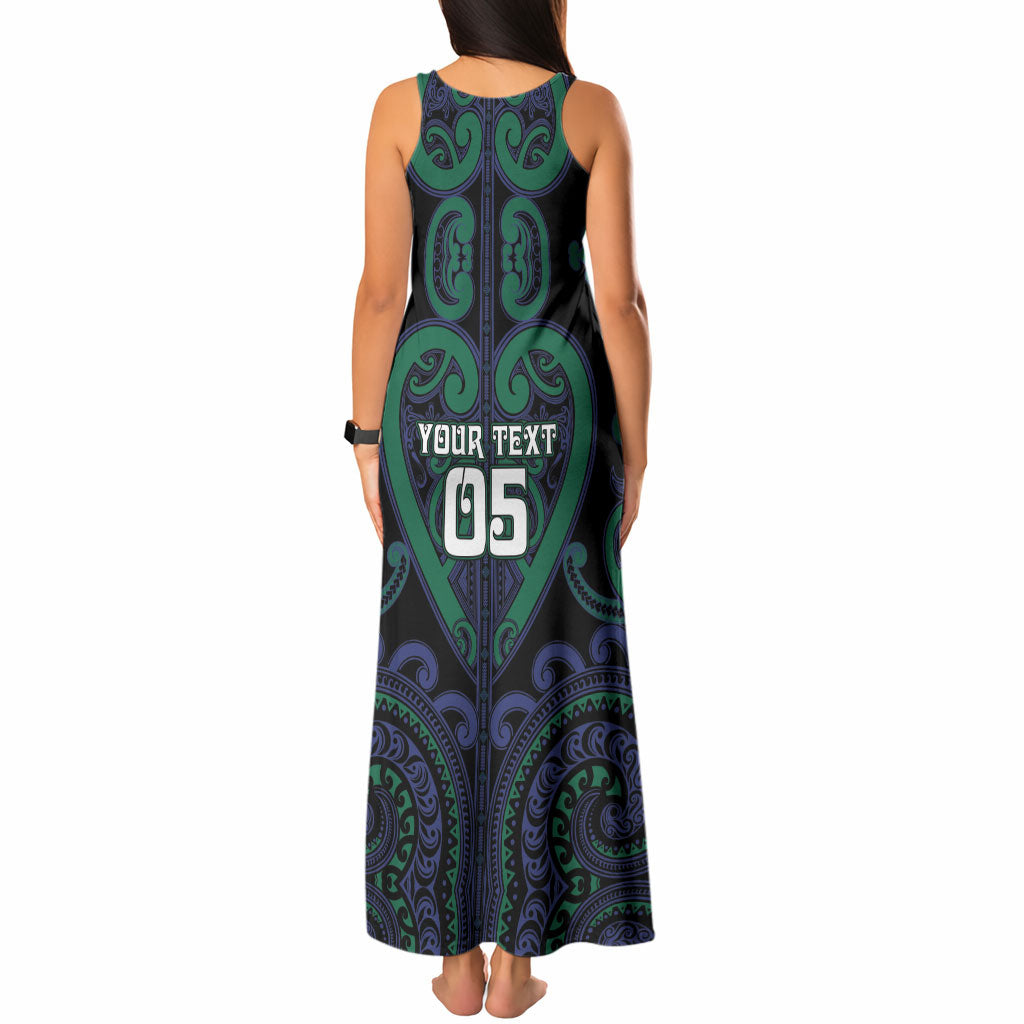 Custom Aotearoa Ngati Pikiao Tank Maxi Dress Maori Tribal Pattern