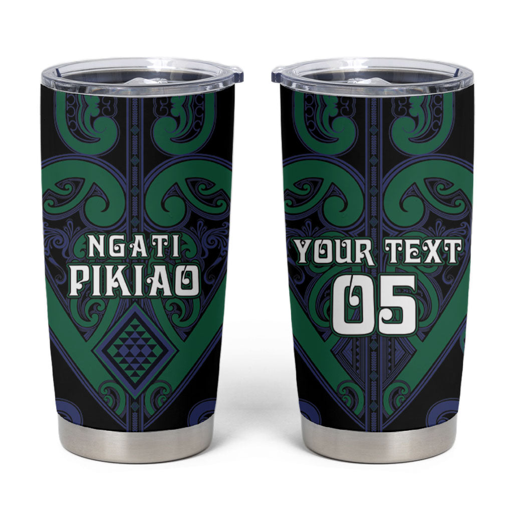 Custom Aotearoa Ngati Pikiao Tumbler Cup Maori Tribal Pattern