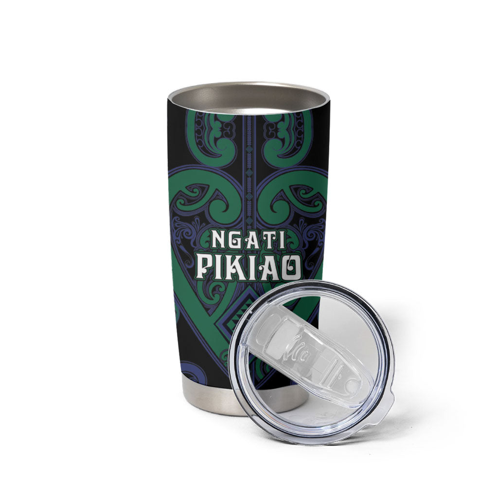Custom Aotearoa Ngati Pikiao Tumbler Cup Maori Tribal Pattern