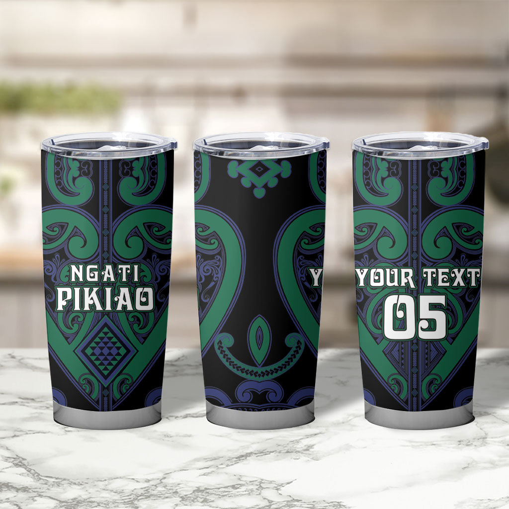 Custom Aotearoa Ngati Pikiao Tumbler Cup Maori Tribal Pattern