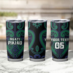 Custom Aotearoa Ngati Pikiao Tumbler Cup Maori Tribal Pattern