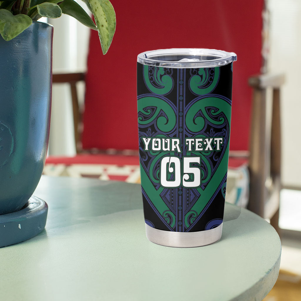 Custom Aotearoa Ngati Pikiao Tumbler Cup Maori Tribal Pattern