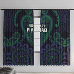 Aotearoa Ngati Pikiao Window Curtain Maori Tribal Pattern