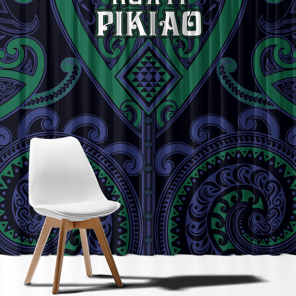 Aotearoa Ngati Pikiao Window Curtain Maori Tribal Pattern