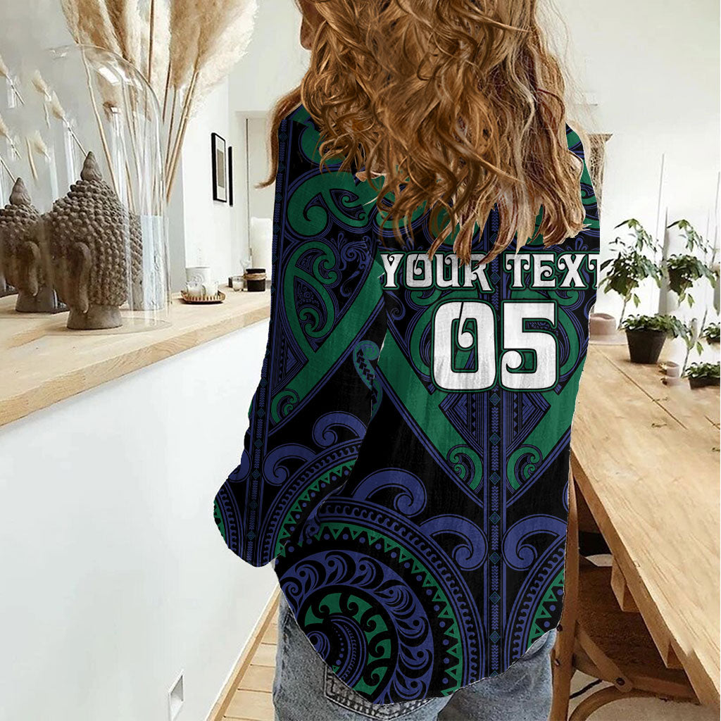 Custom Aotearoa Ngati Pikiao Women Casual Shirt Maori Tribal Pattern