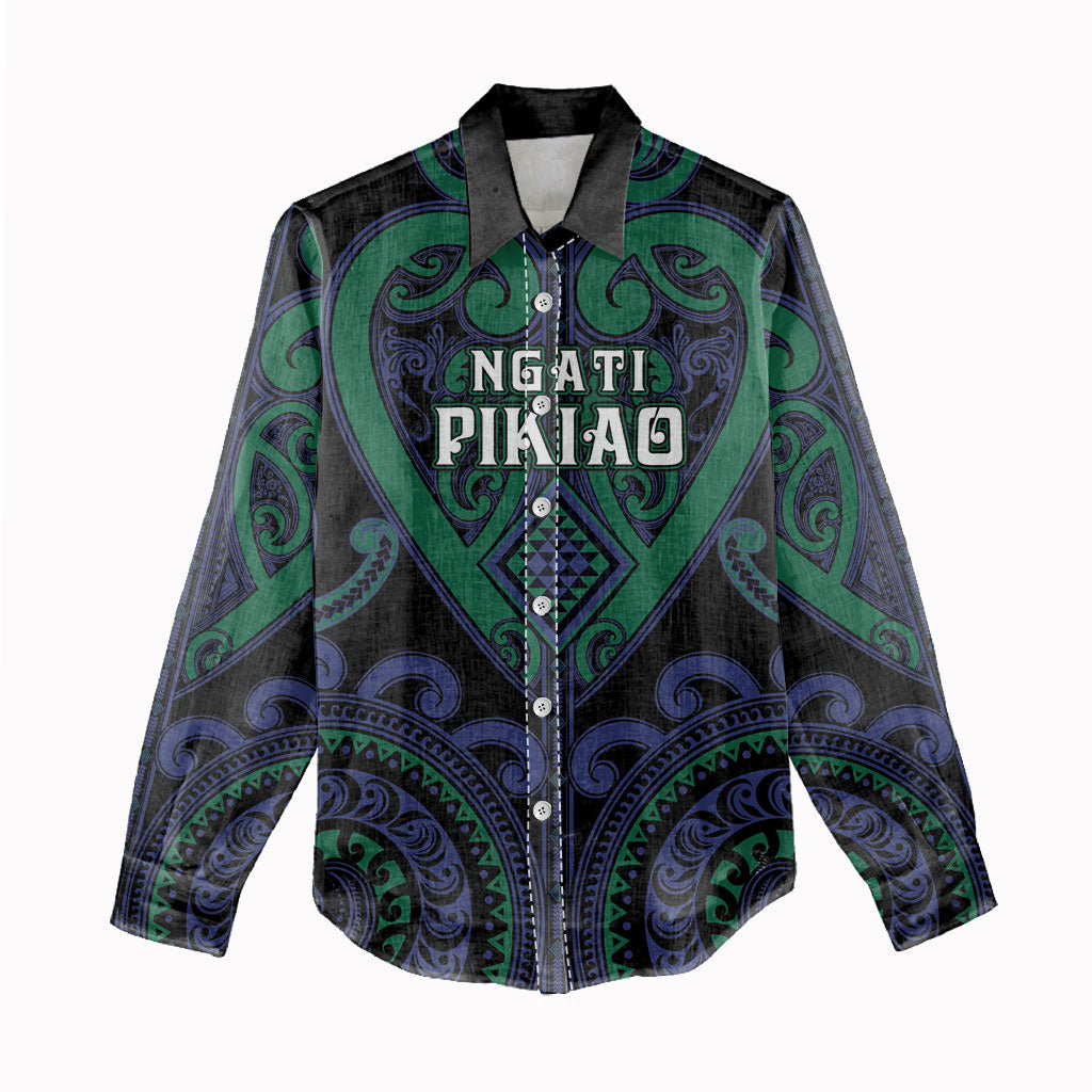 Custom Aotearoa Ngati Pikiao Women Casual Shirt Maori Tribal Pattern