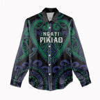 Custom Aotearoa Ngati Pikiao Women Casual Shirt Maori Tribal Pattern