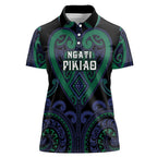 Custom Aotearoa Ngati Pikiao Women Polo Shirt Maori Tribal Pattern