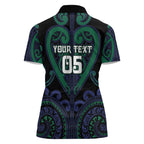 Custom Aotearoa Ngati Pikiao Women Polo Shirt Maori Tribal Pattern