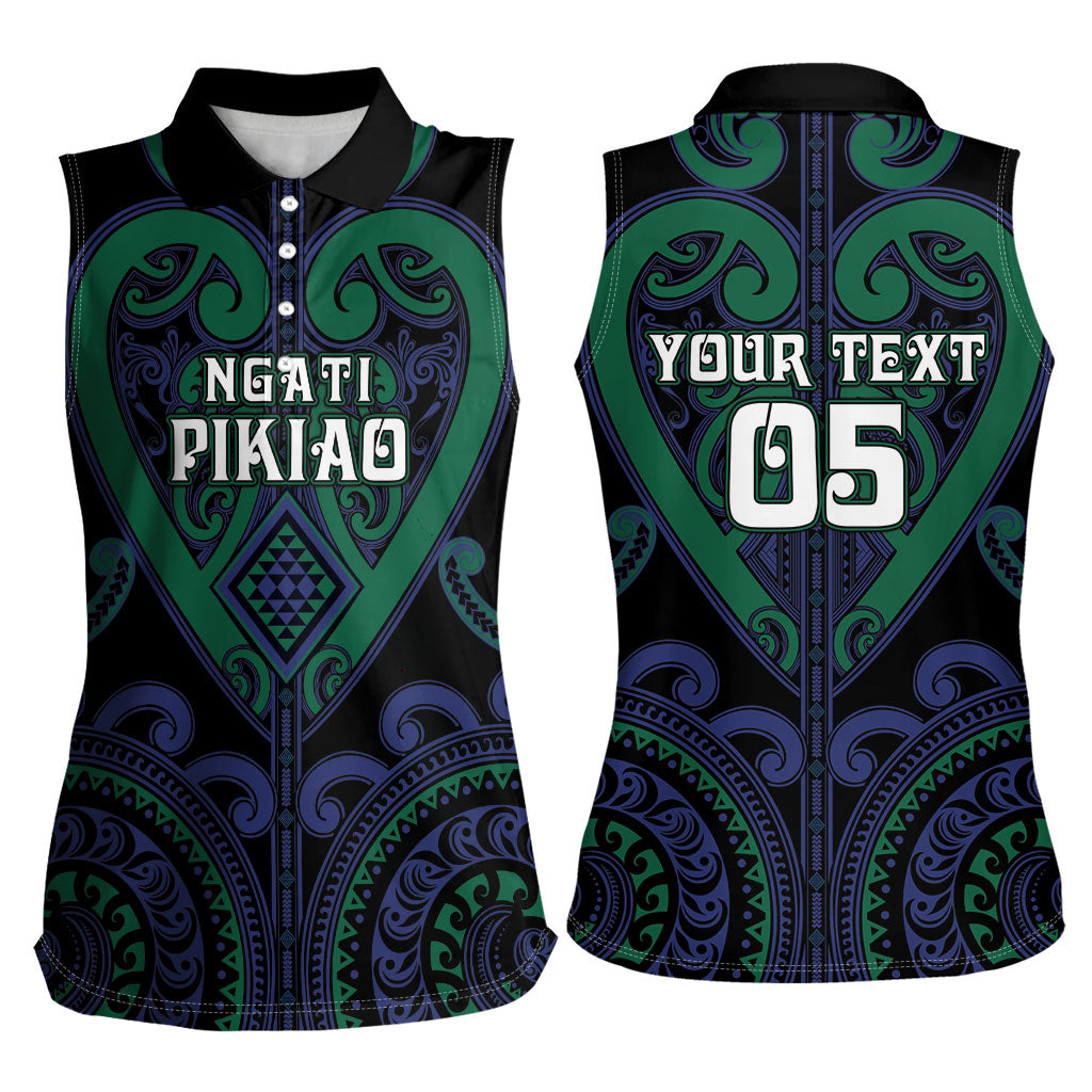 Custom Aotearoa Ngati Pikiao Women Sleeveless Polo Shirt Maori Tribal Pattern